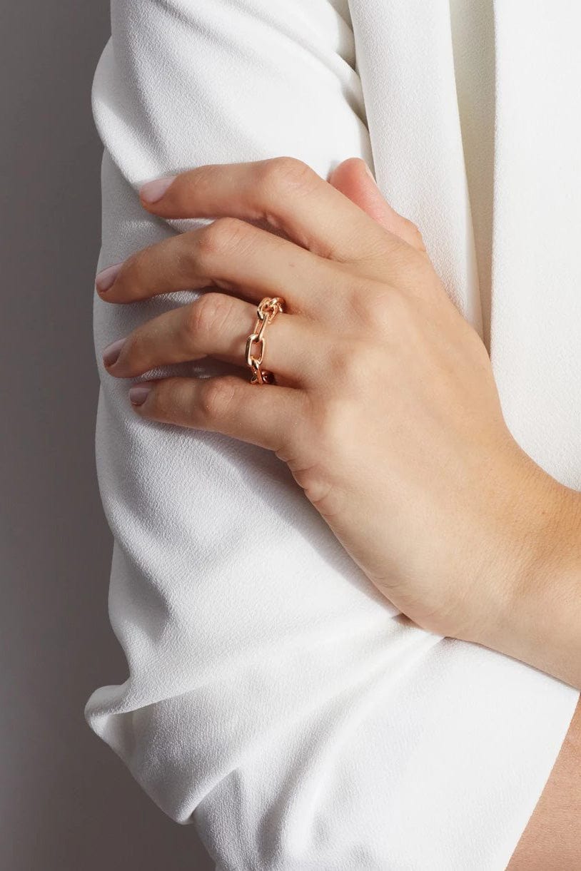 WALTERS FAITH-Saxon Large Chain Link Ring-ROSE GOLD