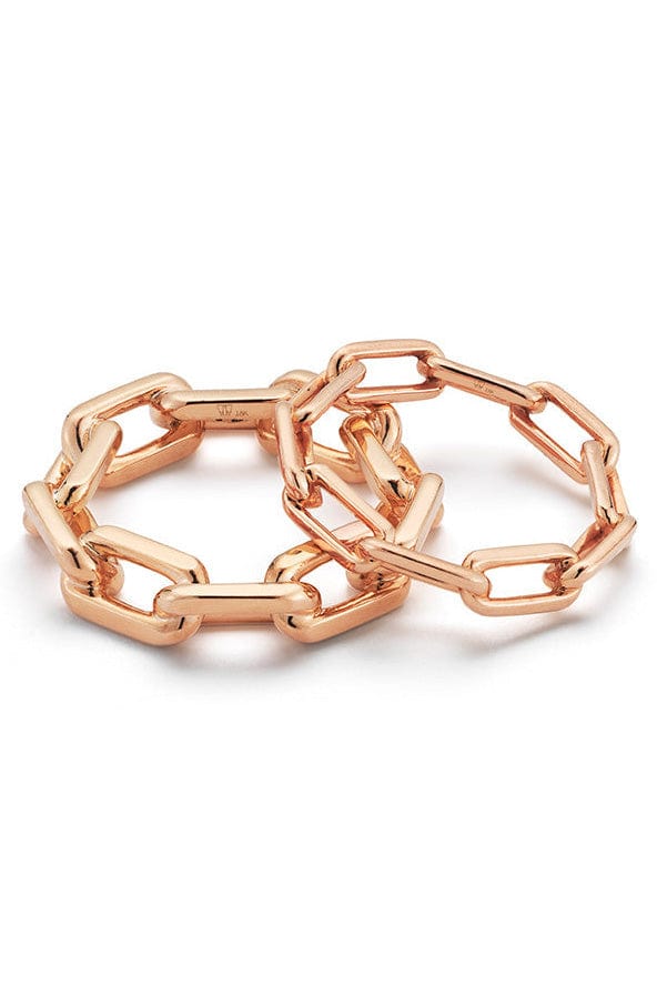 WALTERS FAITH-Saxon Large Chain Link Ring-ROSE GOLD