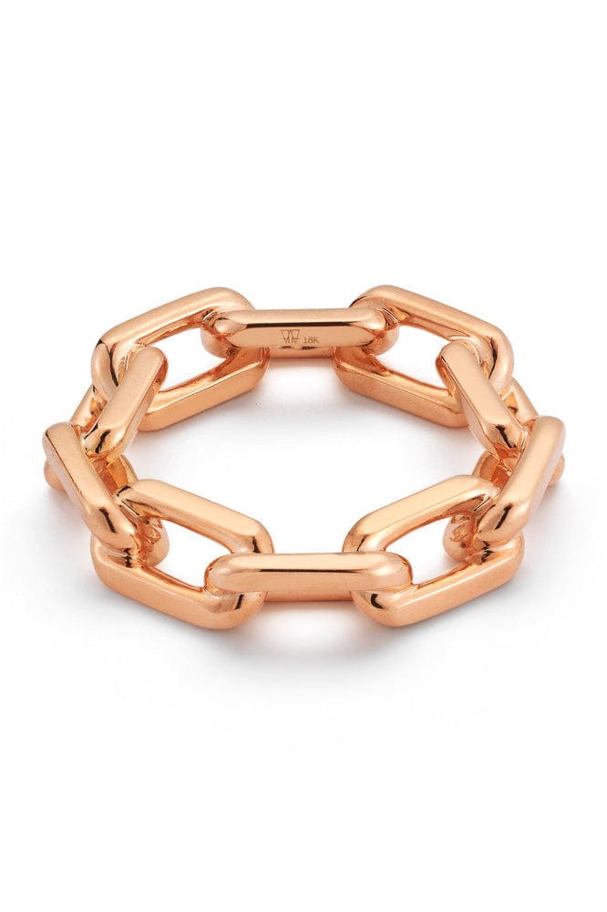 WALTERS FAITH-Saxon Large Chain Link Ring-ROSE GOLD