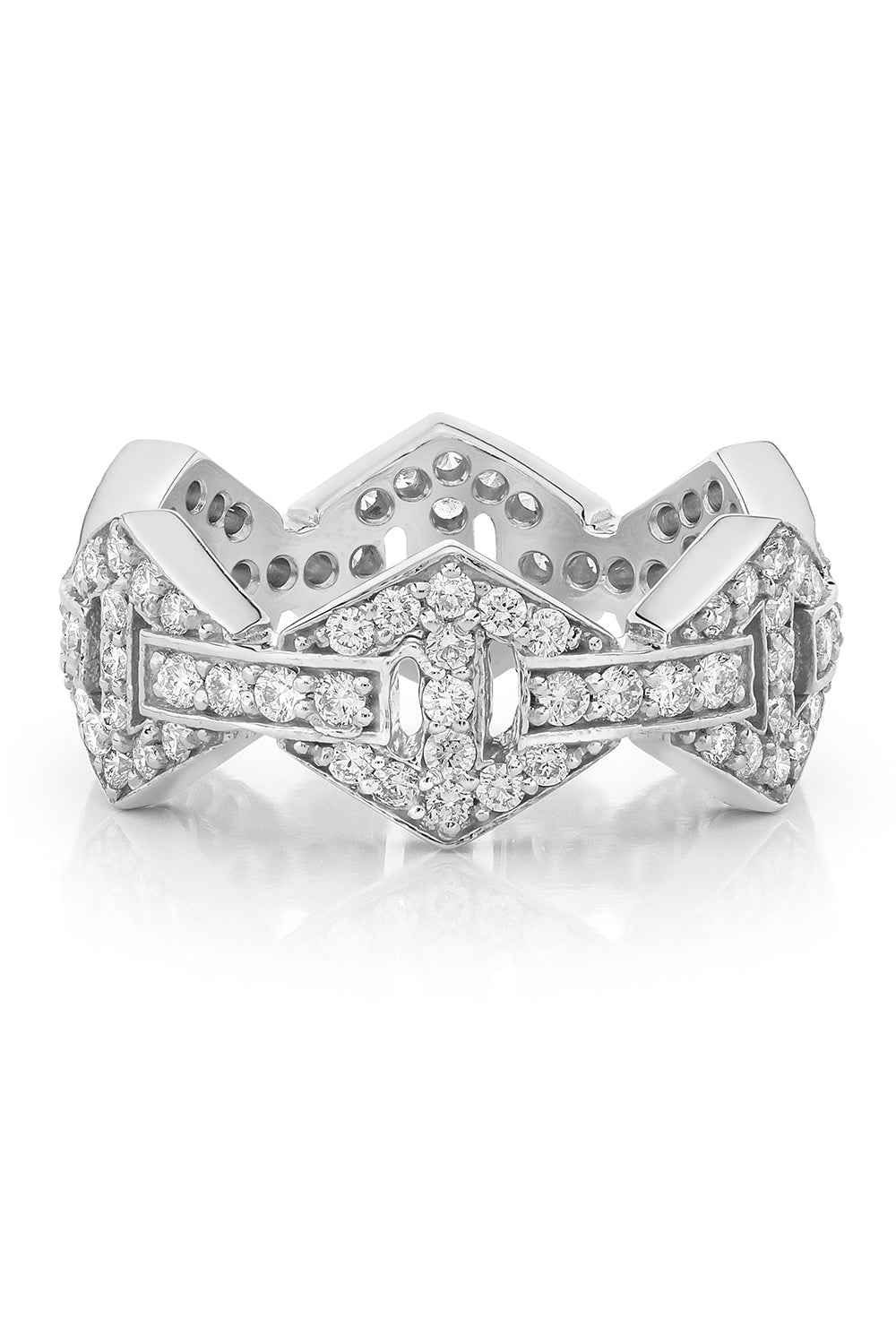 WALTERS FAITH-Keynes Diamond Signature Hexagon Ring-WHITE GOLD