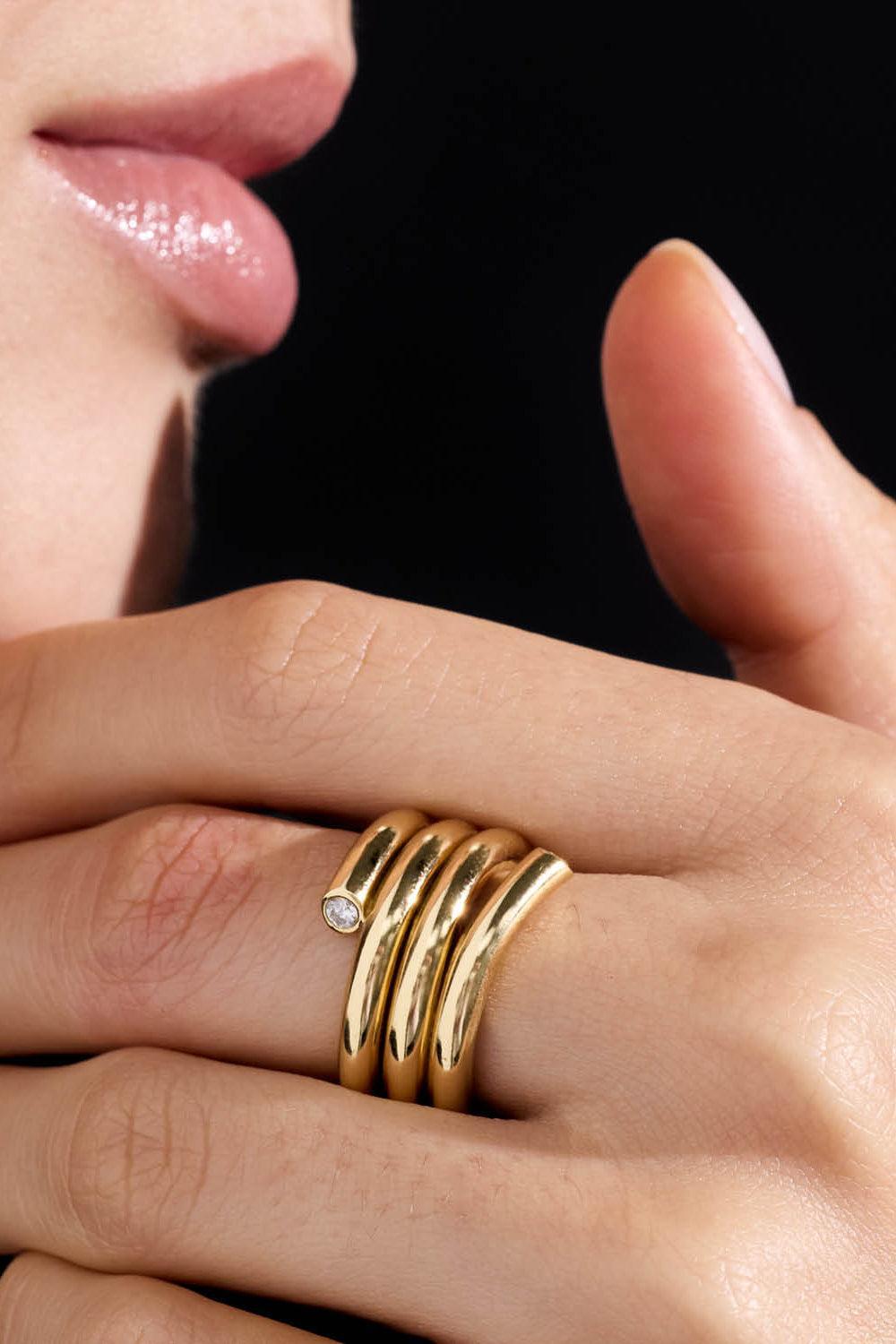 Diamond Tripal Spiral Thoby Ring-YELLOW GOLD-6.5-JEWELRYFINE JEWELRING-WALTERS FAITH