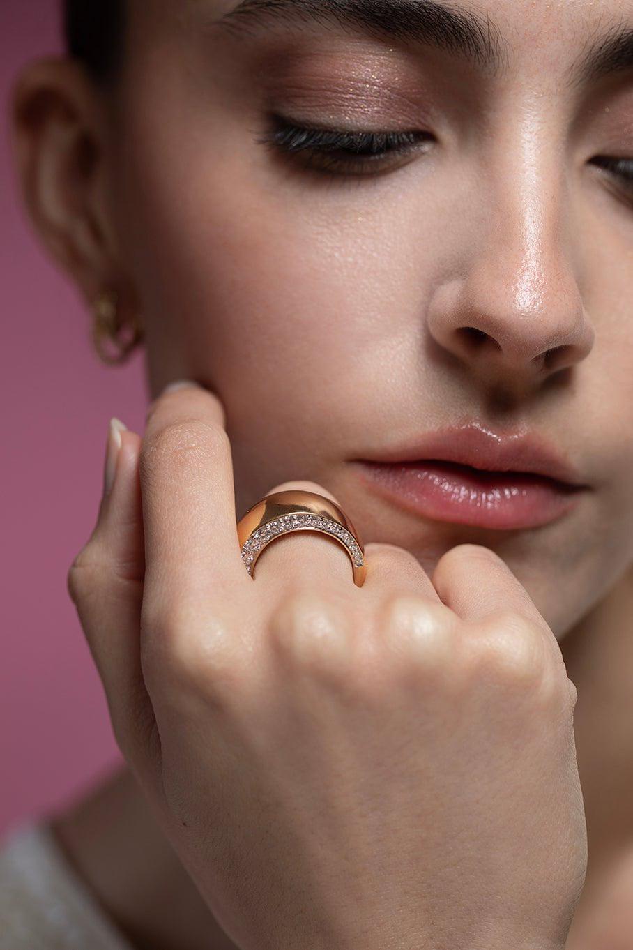 WALTERS FAITH-Lytton Diamond Edge Ring-YELLOW GOLD