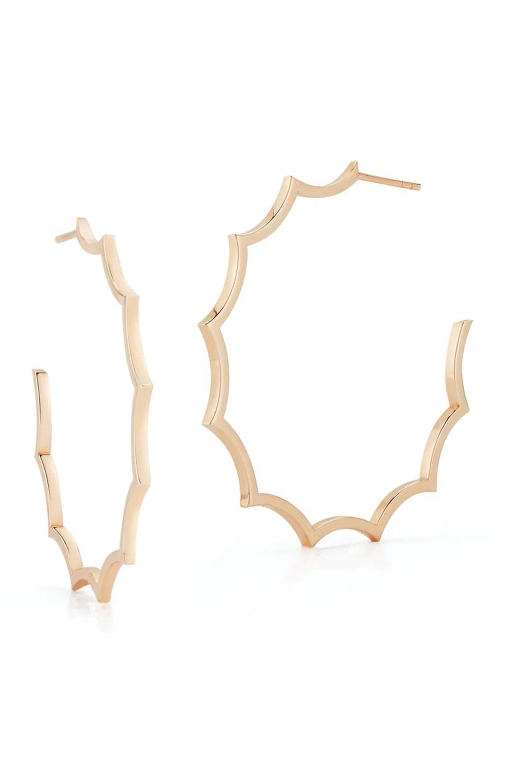 WALTERS FAITH-Clive Scalloped Hoop Earrings-YELLOW GOLD