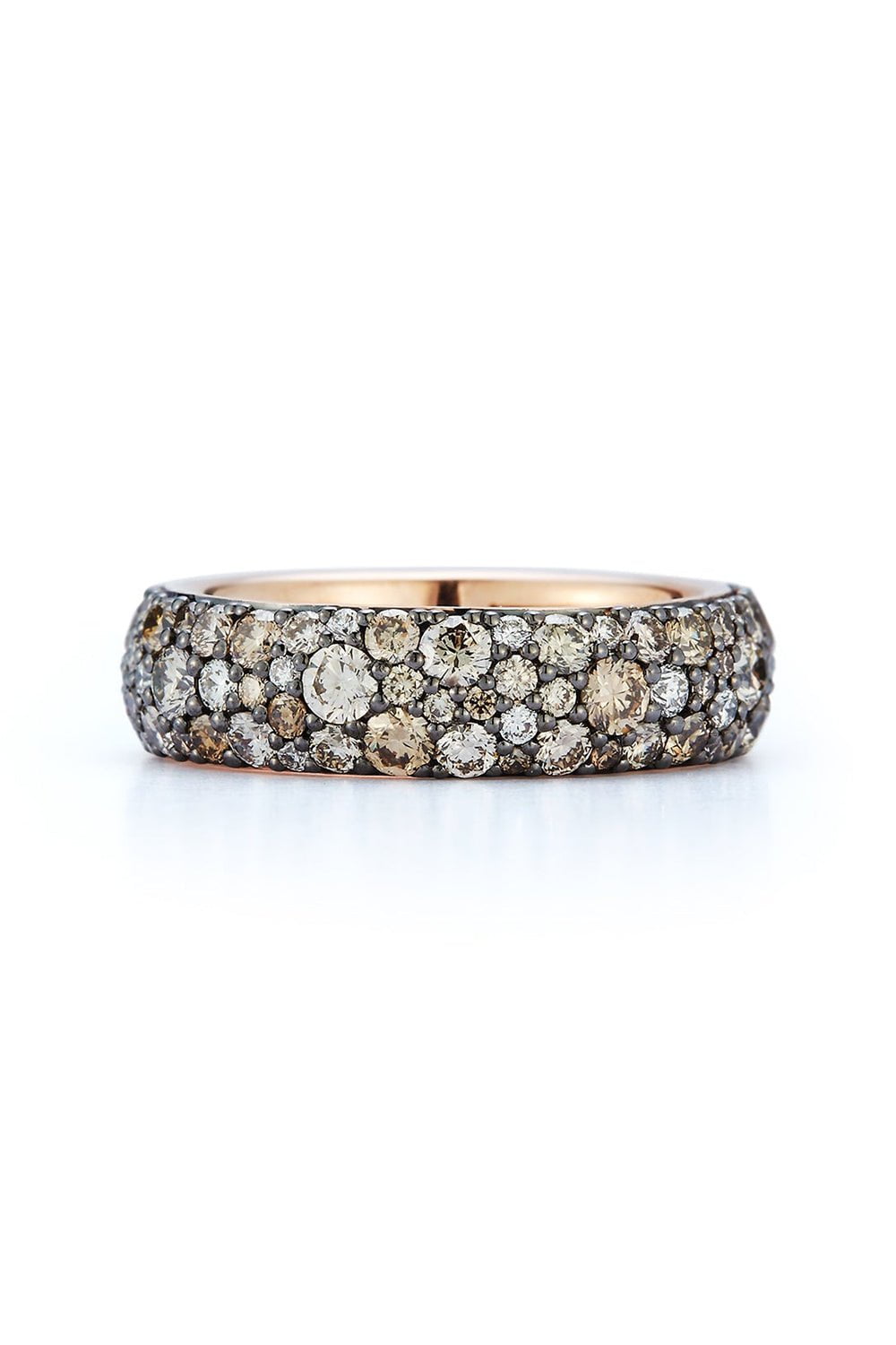 Buy Brown Diamond Eternity Band in 18k White Gold, Champagne Diamond Ring  Online in India - Etsy