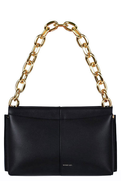 Black Mini Heavy Chain Carly Bag