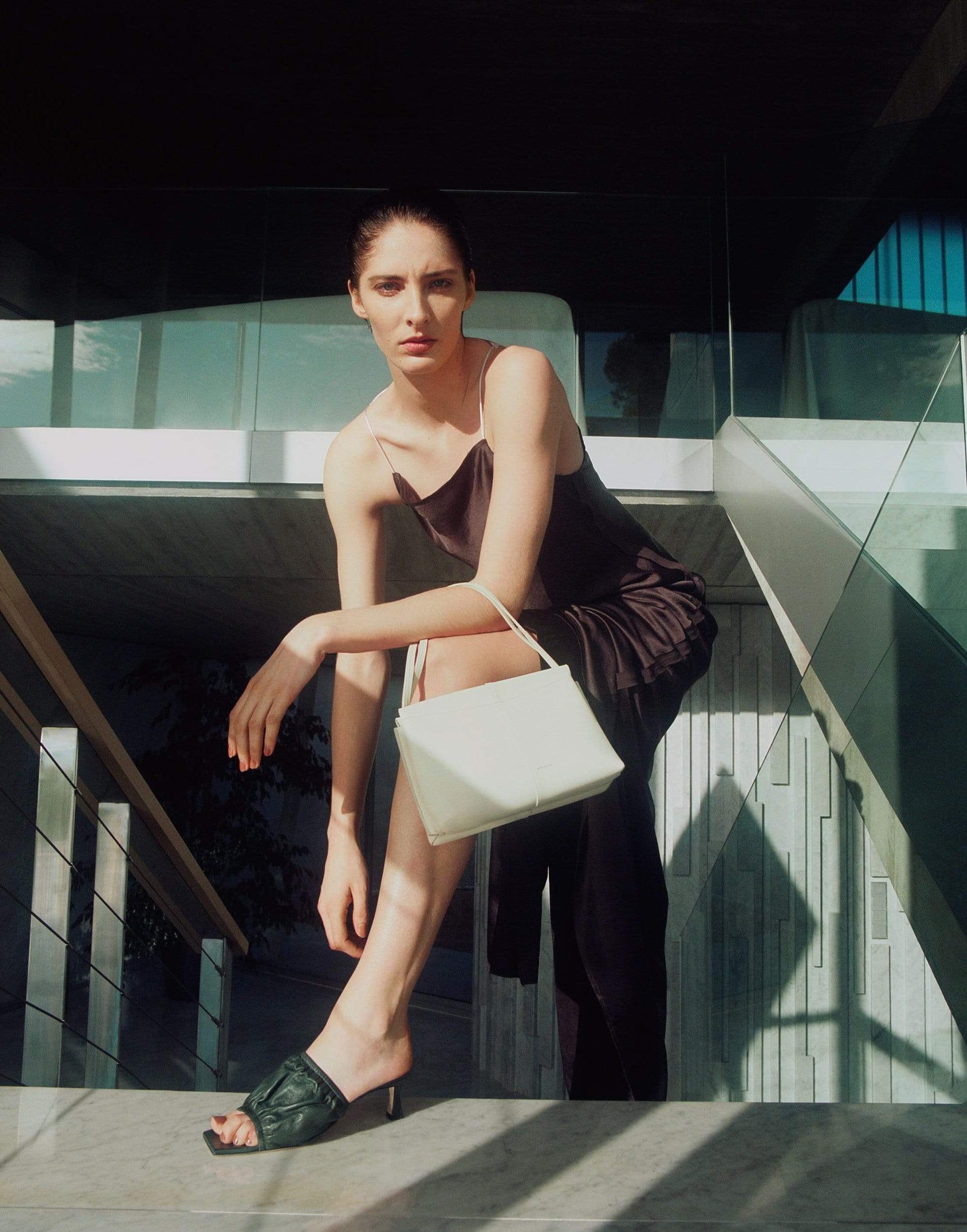 WANDLER-Cream Carly Mini Shoulder Bag-CREAM