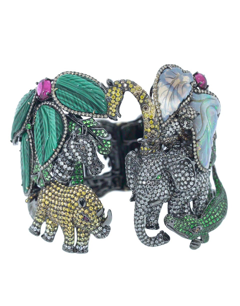 WENDY YUE-Diamond Jungle Animal Cuff-WHITE GOLD