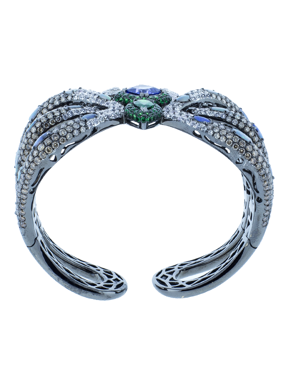 WENDY YUE-Tanzanite And Opal Butterfly Cuff Bracelet-WHITE GOLD