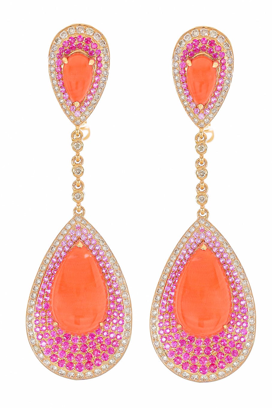 WENDY YUE-Coral Drop Earrings-ROSE GOLD