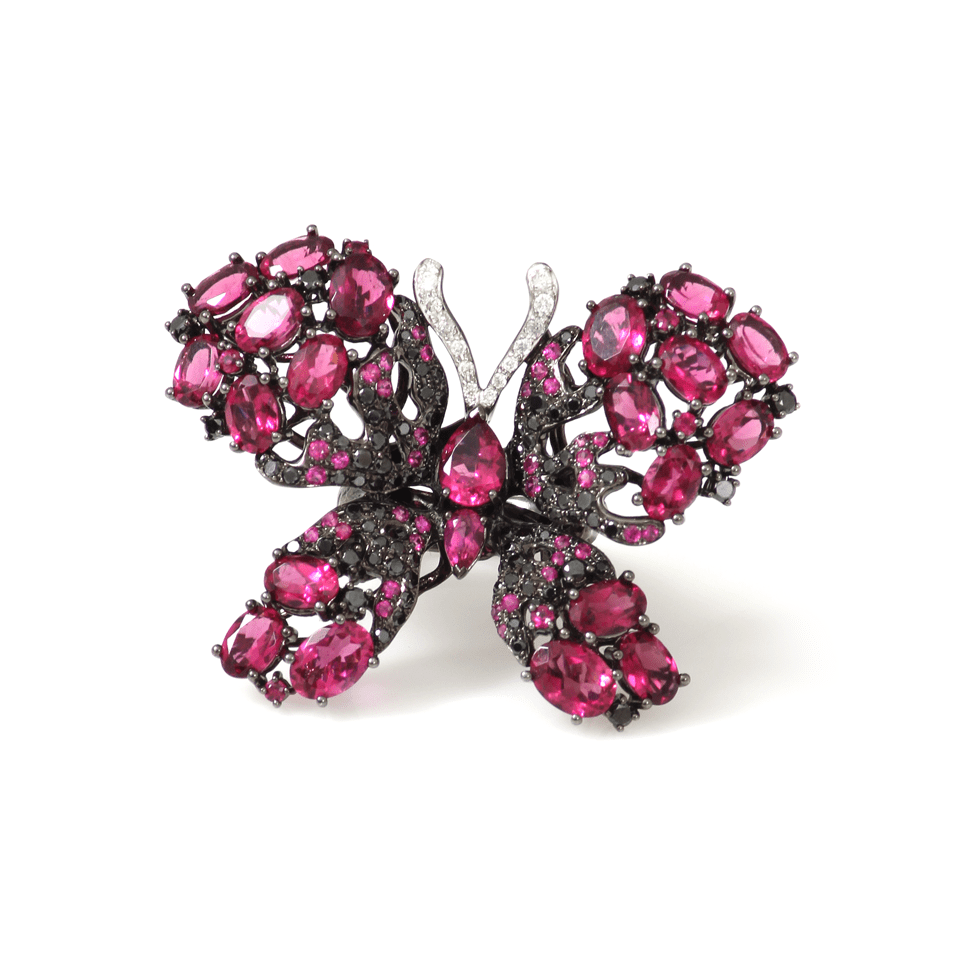 WENDY YUE-Rubellite Butterfly Ring-BLACK GOLD