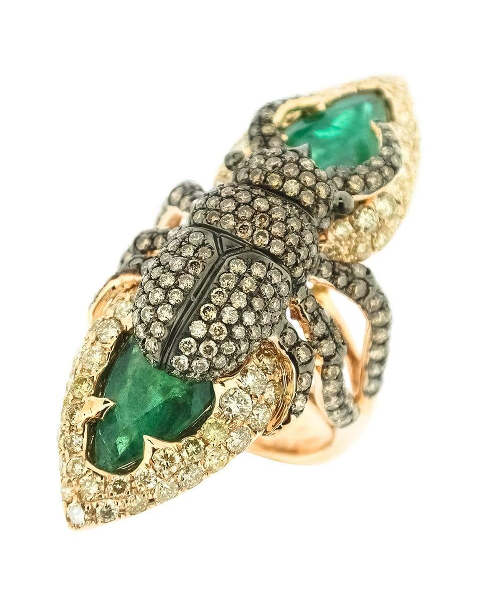 WENDY YUE-Diamond Scarab Ring-ROSE GOLD
