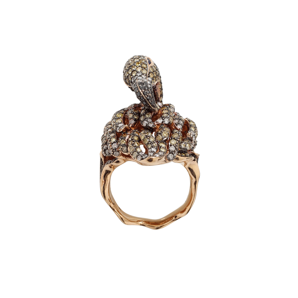 WENDY YUE-Golden Diamond Bird Ring-ROSE GOLD