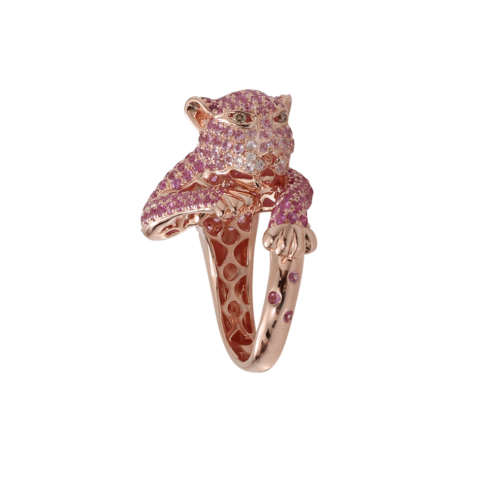 WENDY YUE-Pink Sapphire Panther Ring-SILVER