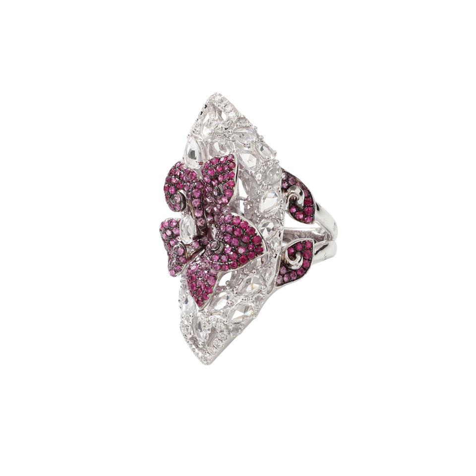 WENDY YUE-Pink And White Sapphire Ring-WHITE GOLD