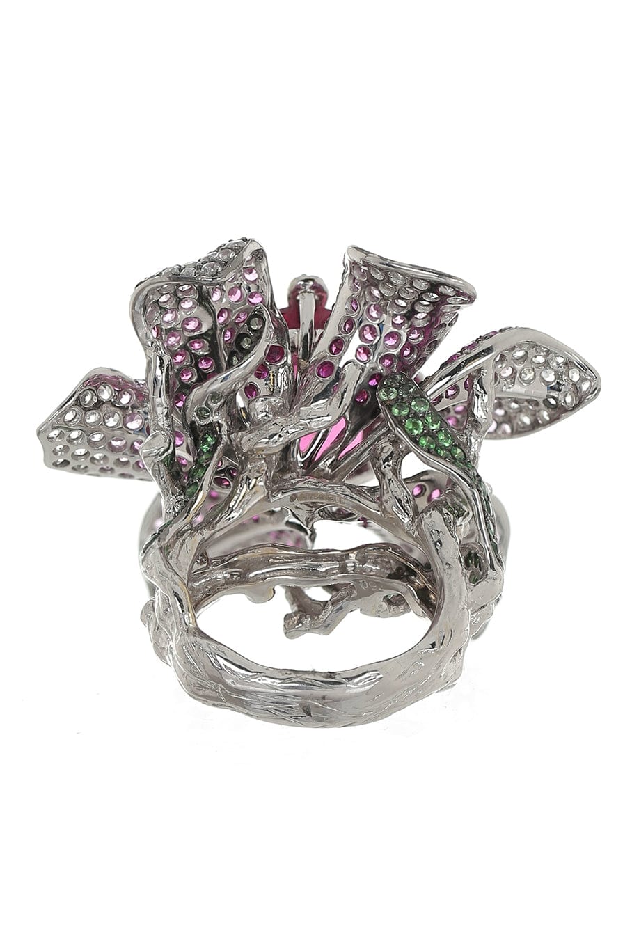 WENDY YUE-Rubellite and Pink Sapphire Flower Ring-WHITE GOLD