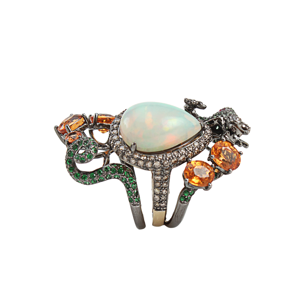 WENDY YUE-Opal "Dragon" Ring-W/Y GOLD