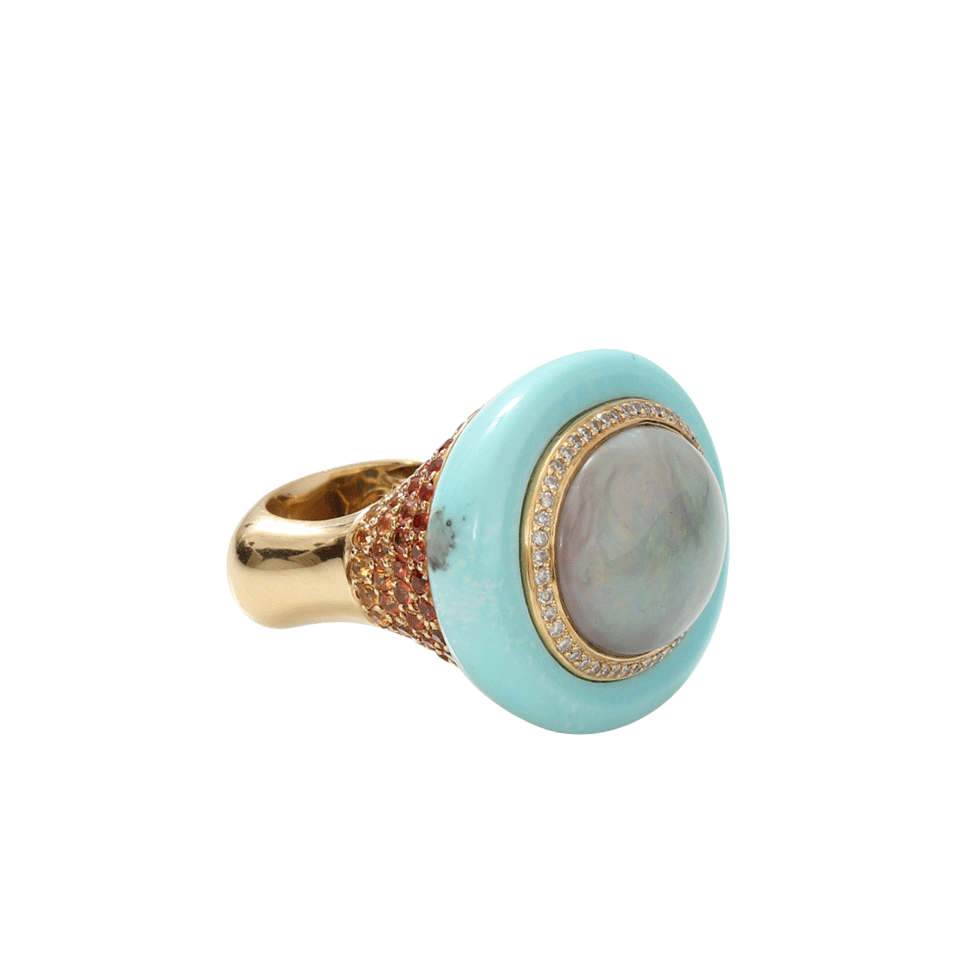 WENDY YUE-Opal And Turquoise Ring-YELLOW GOLD