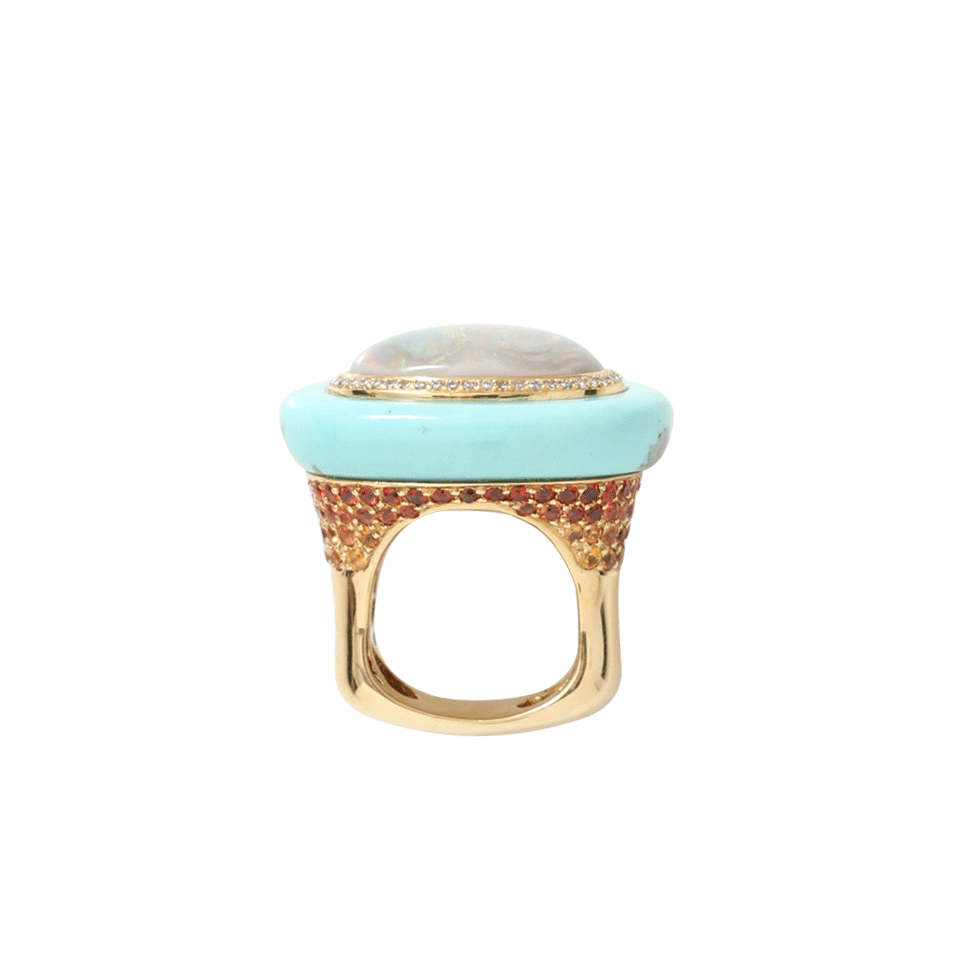 WENDY YUE-Opal And Turquoise Ring-YELLOW GOLD