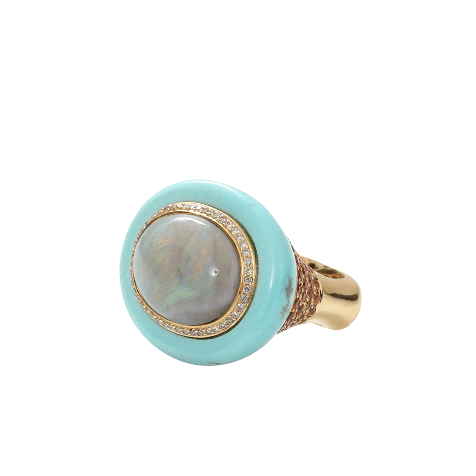 WENDY YUE-Opal And Turquoise Ring-YELLOW GOLD