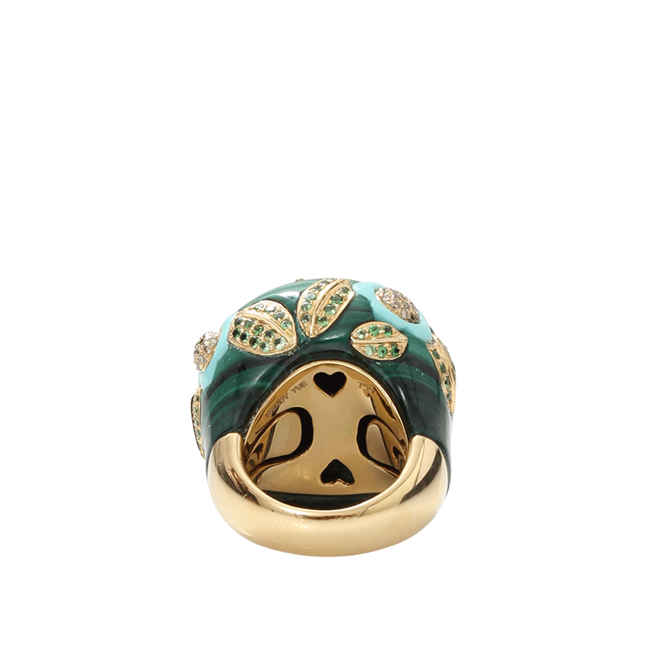 WENDY YUE-Malachite And Turquoise Ring-YELLOW GOLD