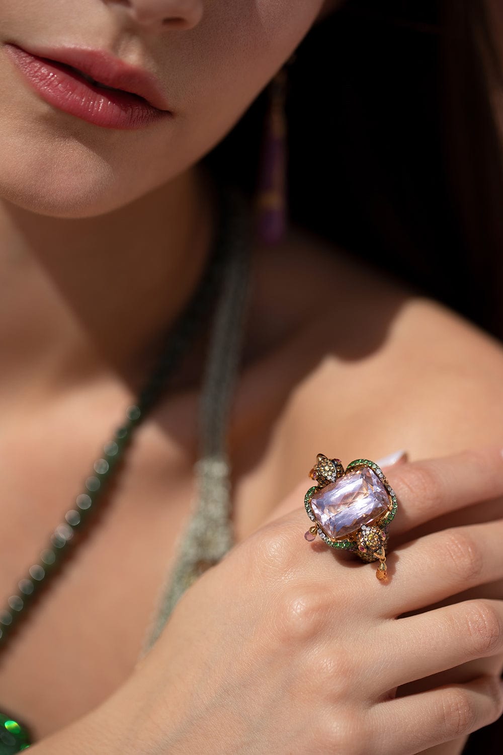 WENDY YUE-Kunzite Bird Ring-YELLOW GOLD