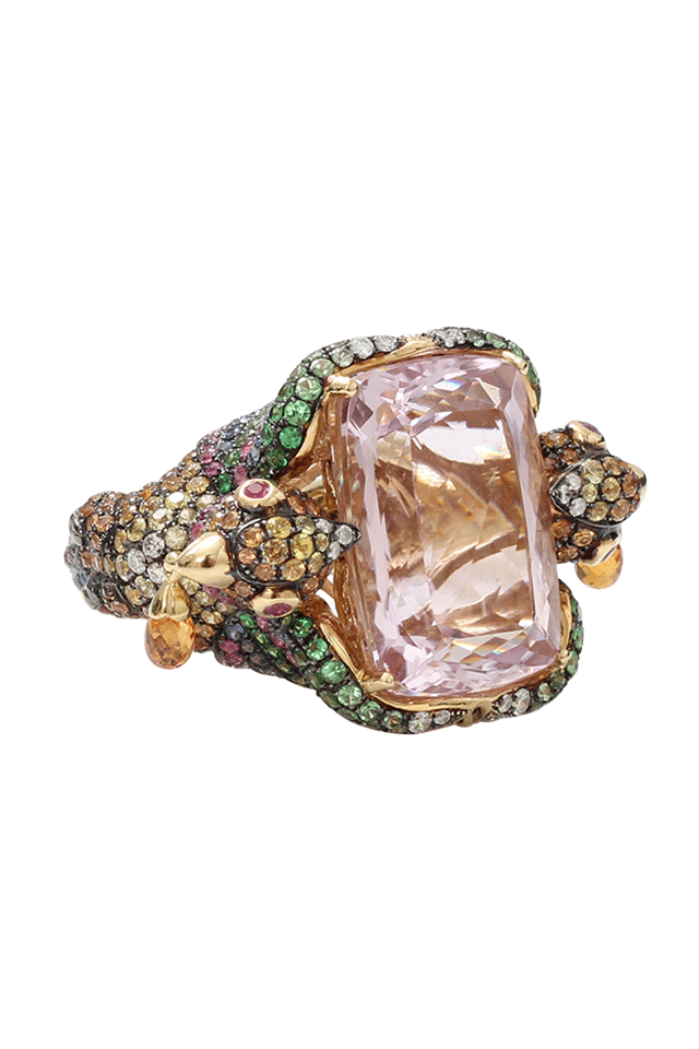 WENDY YUE-Kunzite Bird Ring-YELLOW GOLD