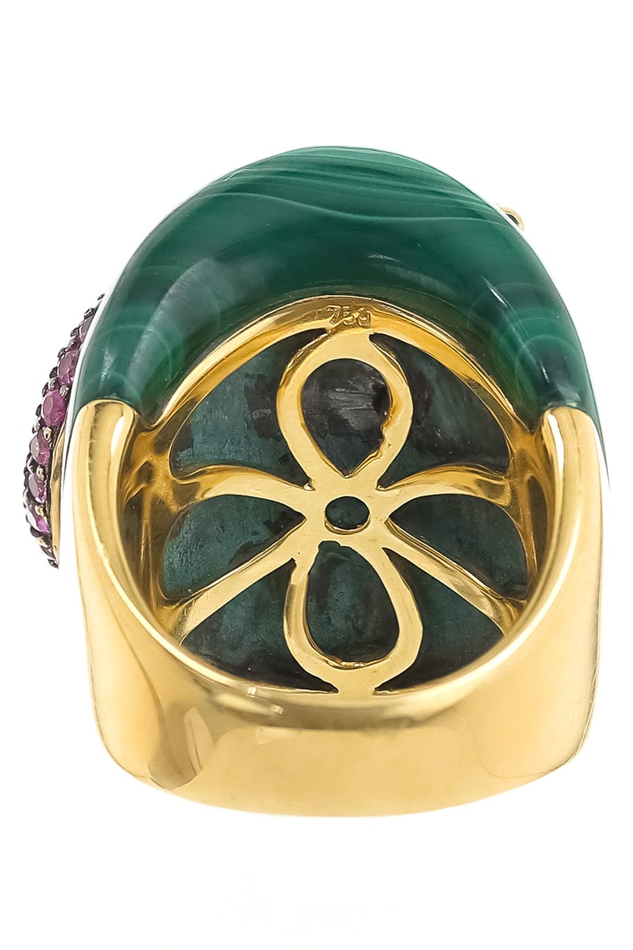 WENDY YUE-Malachite Snake Ring-YKWGOLD