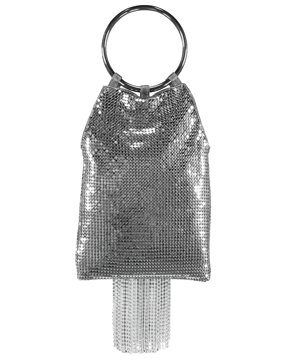 WHITING & DAVIS-Crystal Fringe Bracelet Bag-PEWTER