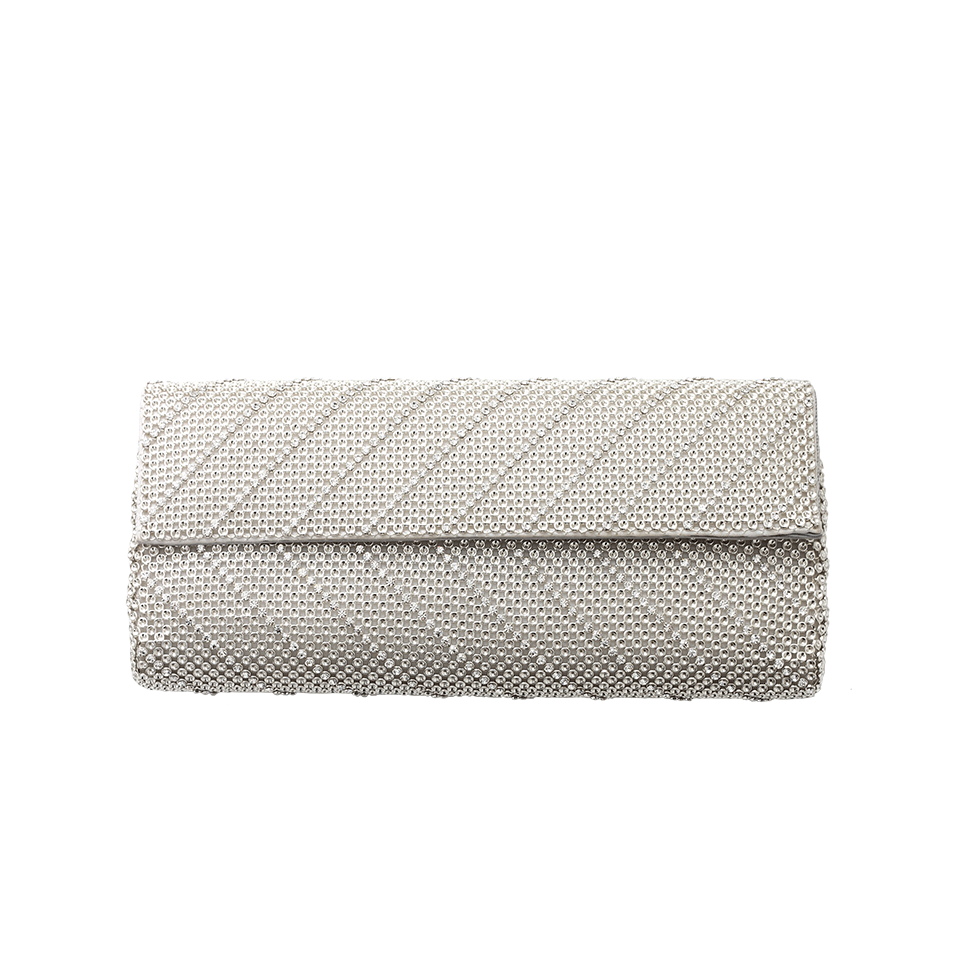WHITING & DAVIS-Crystal Chevron Clutch-SILVER