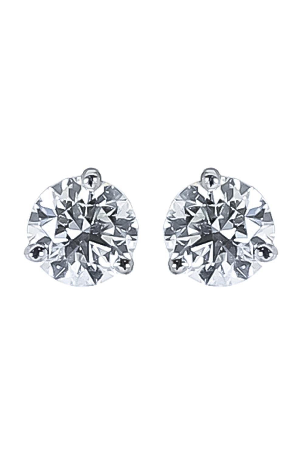 Diamond Martini Round Solitaire Stud Earrings