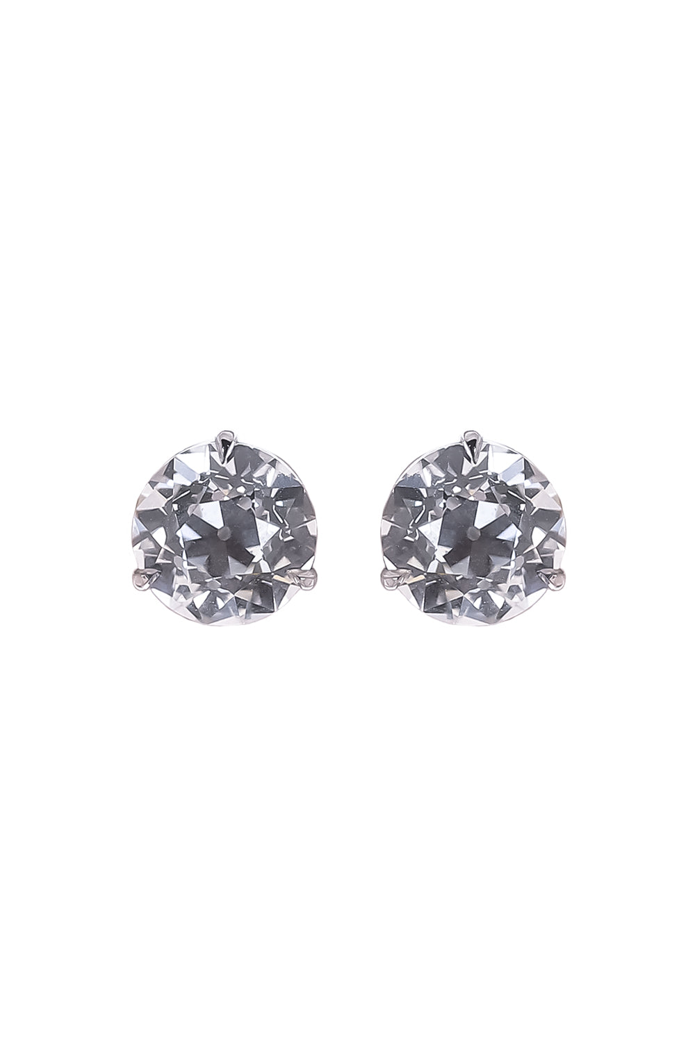 Lab-Grown Diamond Martini Prong Stud Earrings - 6ct - White Gold-WHITE GOLD-JEWELRYFINE JEWELEARRING-WITH LOVE TRAVEL