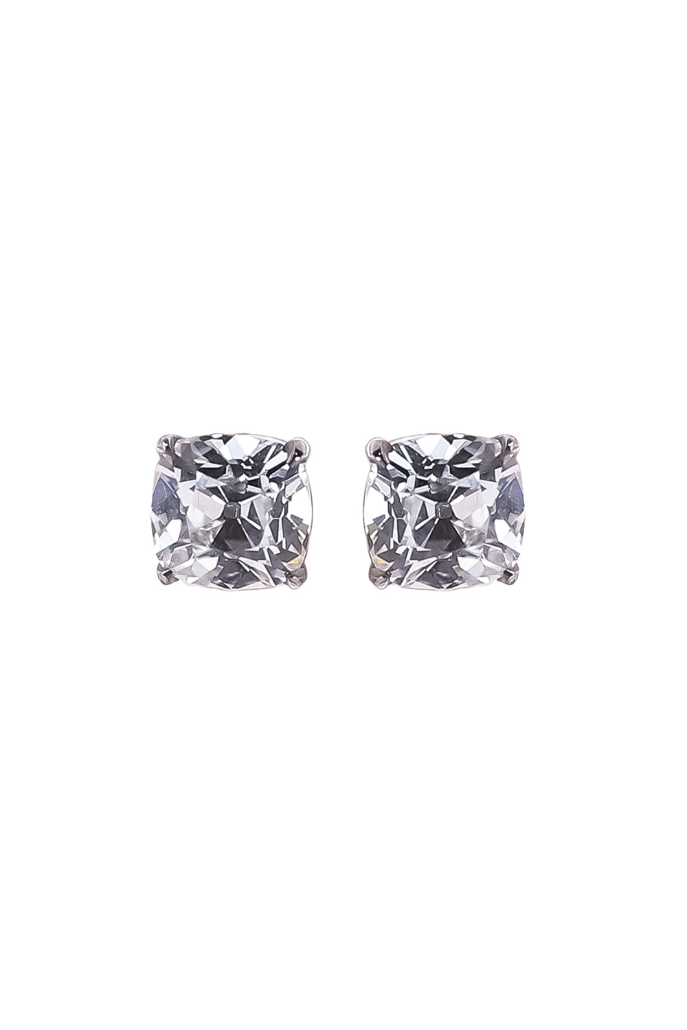 Lab-Grown Diamond Old Mine Prong Stud Earrings - 3ct - White Gold-WHITE GOLD-JEWELRYFINE JEWELEARRING-WITH LOVE TRAVEL