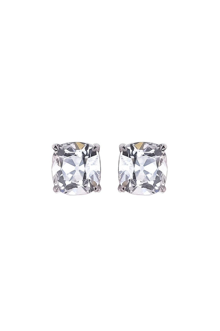 Lab-Grown Diamond Old Mine Prong Stud Earrings - 4ct - White Gold