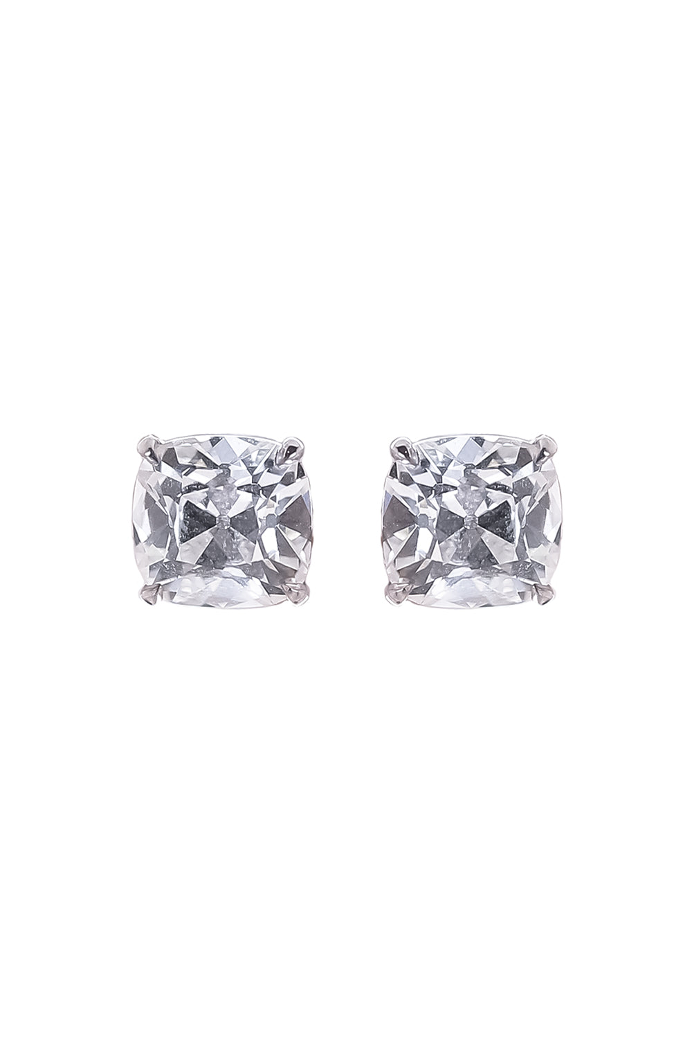 Lab-Grown Diamond Old Mine Prong Stud Earrings - 6ct - White Gold-WHITE GOLD-JEWELRYFINE JEWELEARRING-WITH LOVE TRAVEL