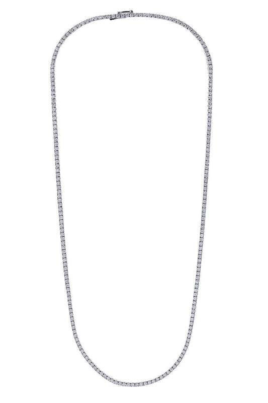 Lab-Grown Diamond Tennis Necklace - 6ct - White Gold-WHITE GOLD-18-JEWELRYFINE JEWELNECKLACE O-WITH LOVE TRAVEL
