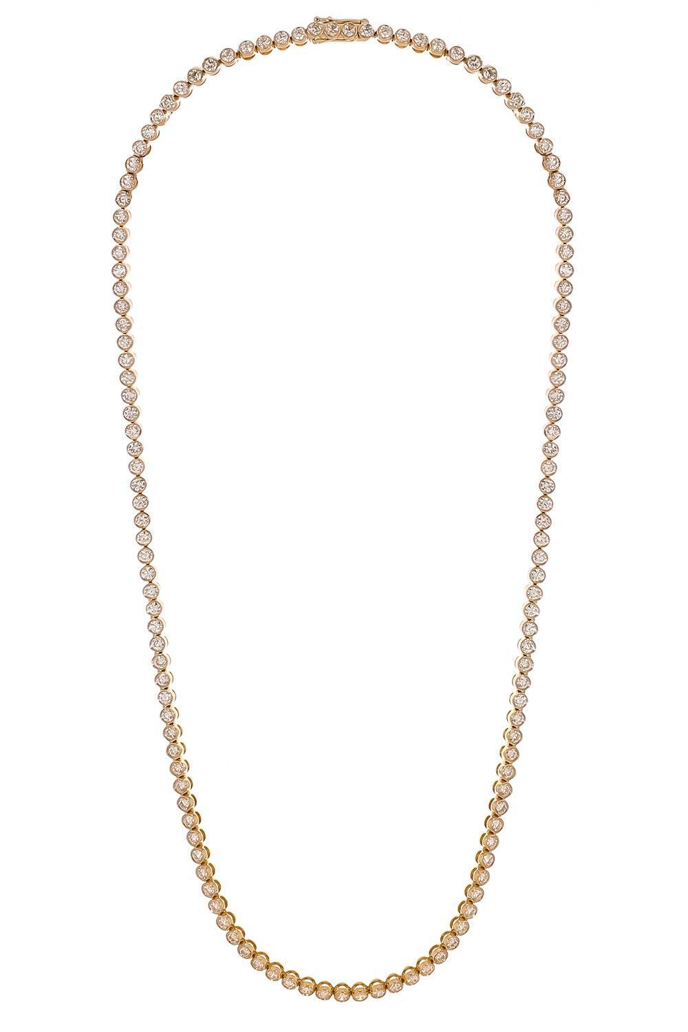 Lab Grown Diamond Bezel Necklace - 8ct - Yellow Gold-YELLOW GOLD-18-JEWELRYFINE JEWELNECKLACE O-WITH LOVE TRAVEL