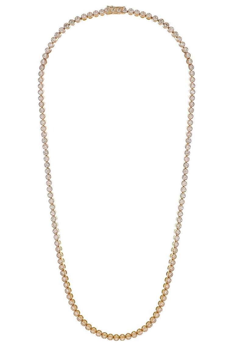 Lab Grown Diamond Bezel Necklace - 8ct - Yellow Gold