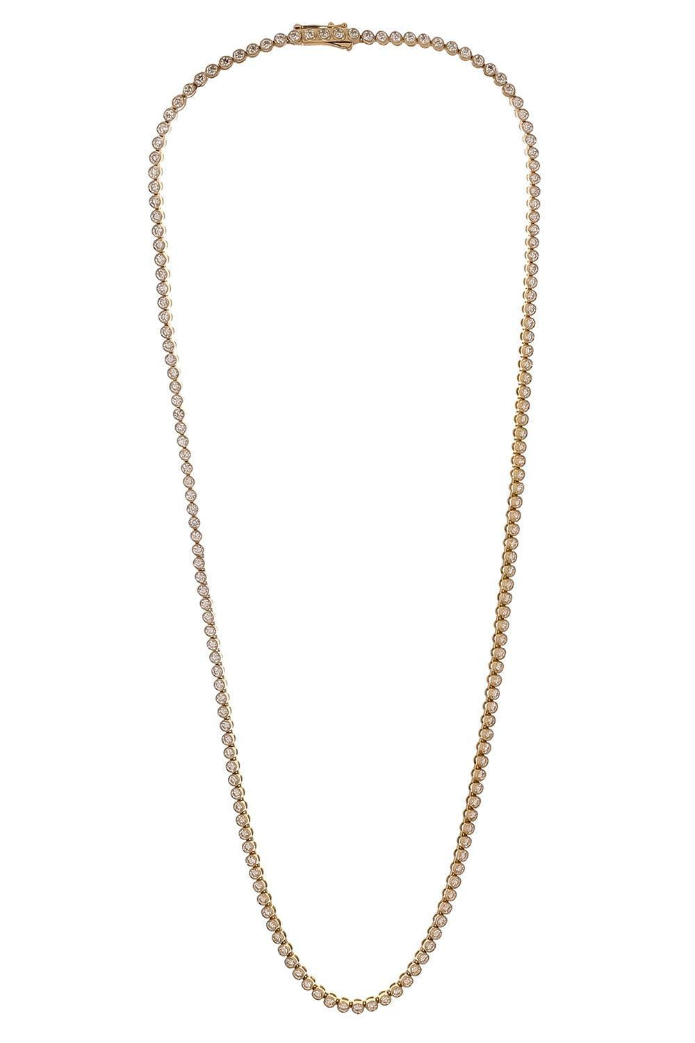 Lab Grown Diamond Petite Bezel Necklace - 5ct - Yellow Gold-YELLOW GOLD-18-JEWELRYFINE JEWELNECKLACE O-WITH LOVE TRAVEL
