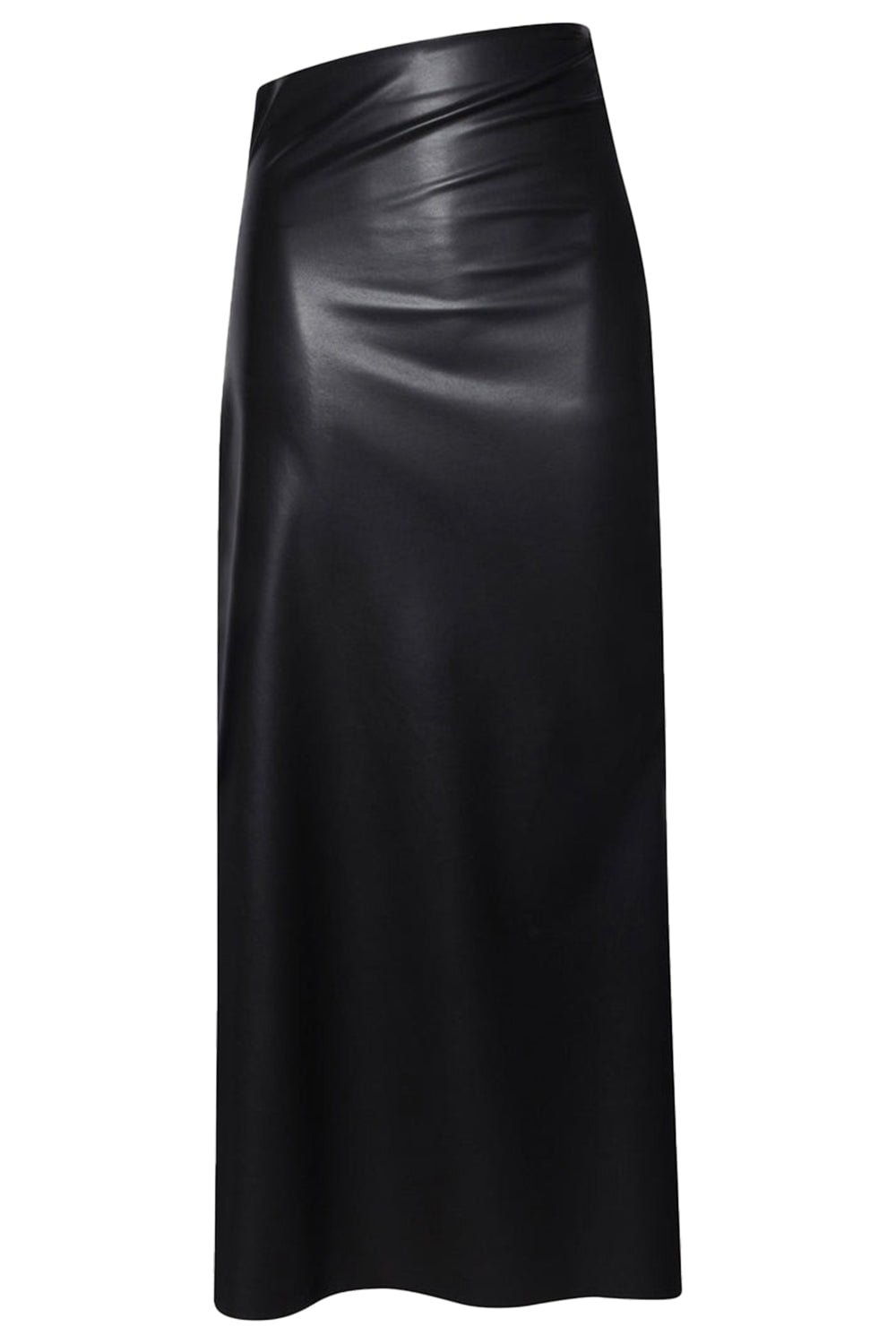 WOLFORD-Side Ruched Midi Skirt-