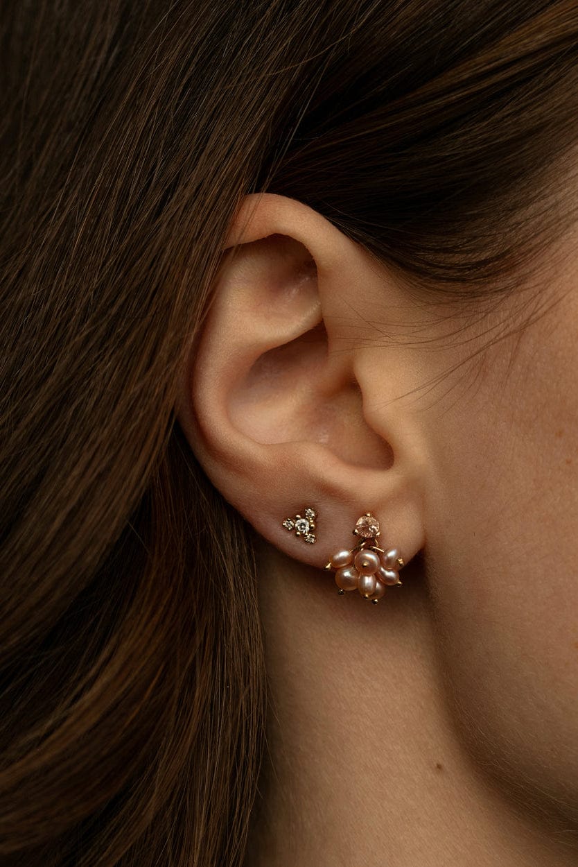 WWAKE-Blush Pearl Cloudburst Earrings-YELLOW GOLD