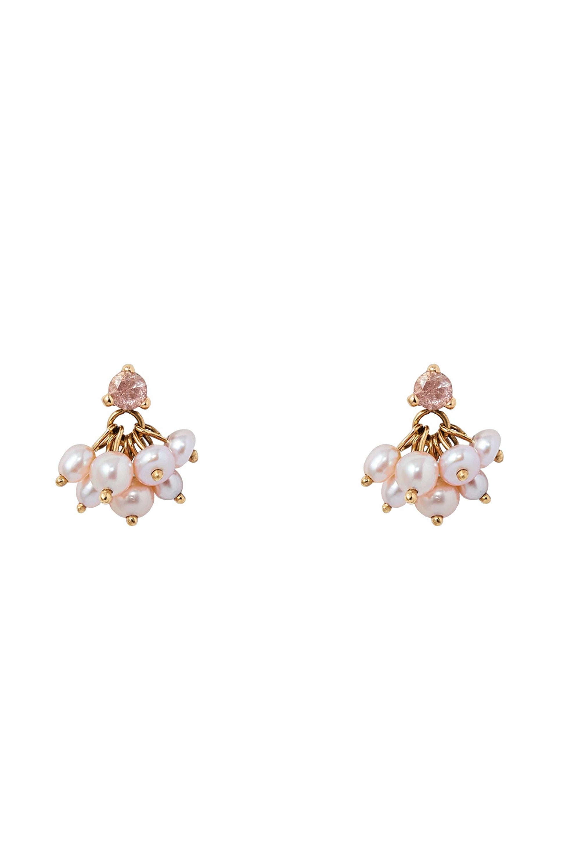 WWAKE-Blush Pearl Cloudburst Earrings-YELLOW GOLD
