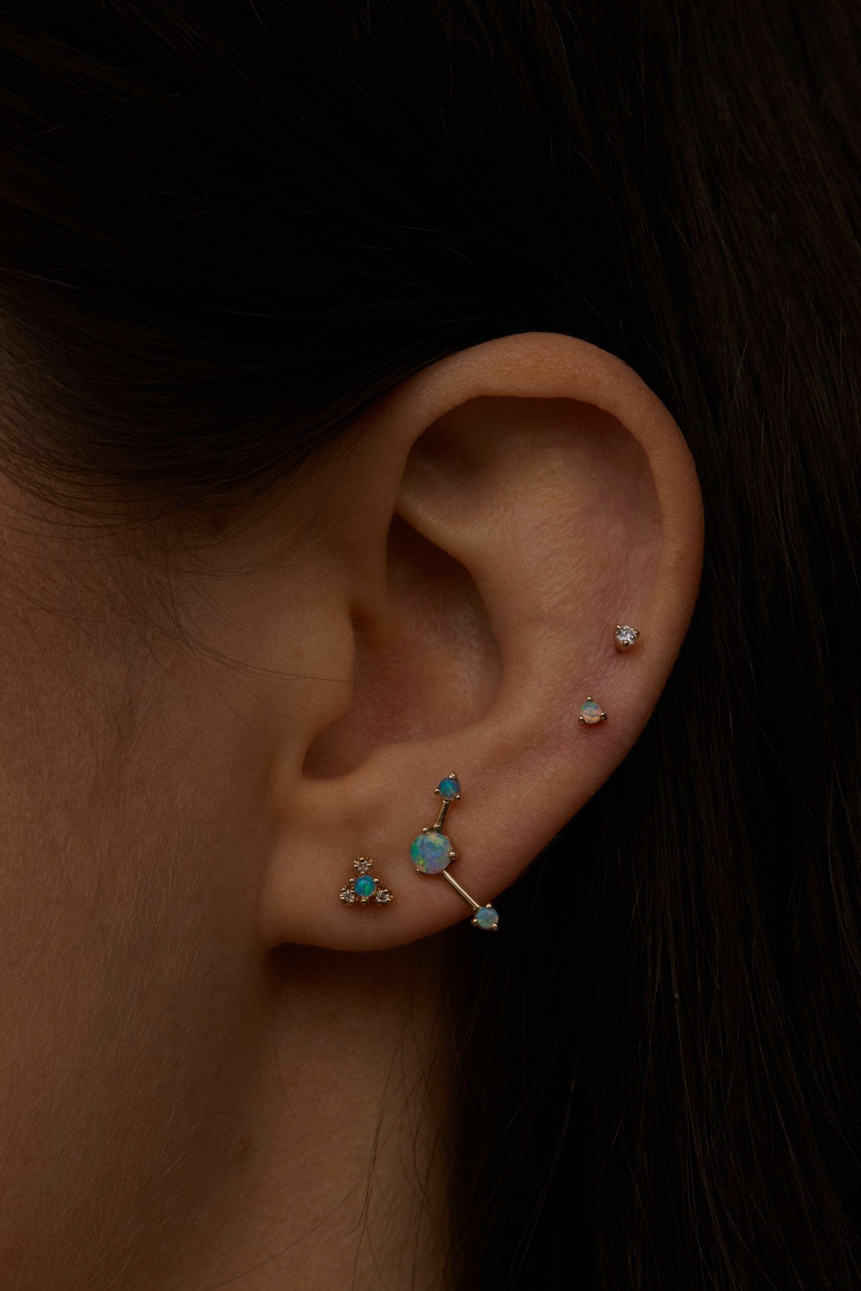 WWAKE-Opal Burst Earrings-YELLOW GOLD