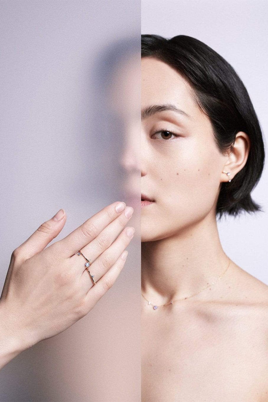 WWAKE-Tonal Three-Step Necklace-YELLOW GOLD