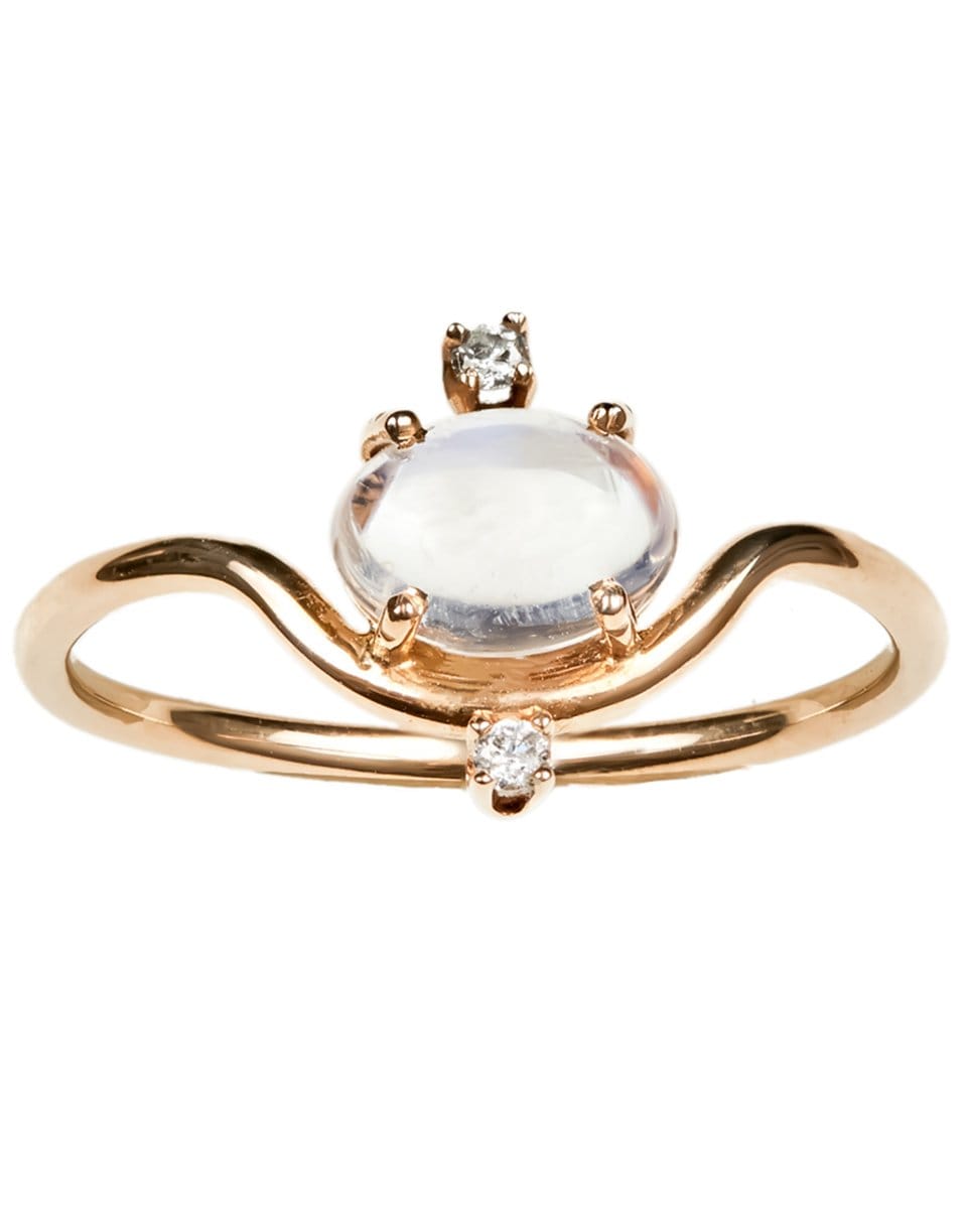 WWAKE-Nestled Moonstone and Diamond Ring-YELLOW GOLD