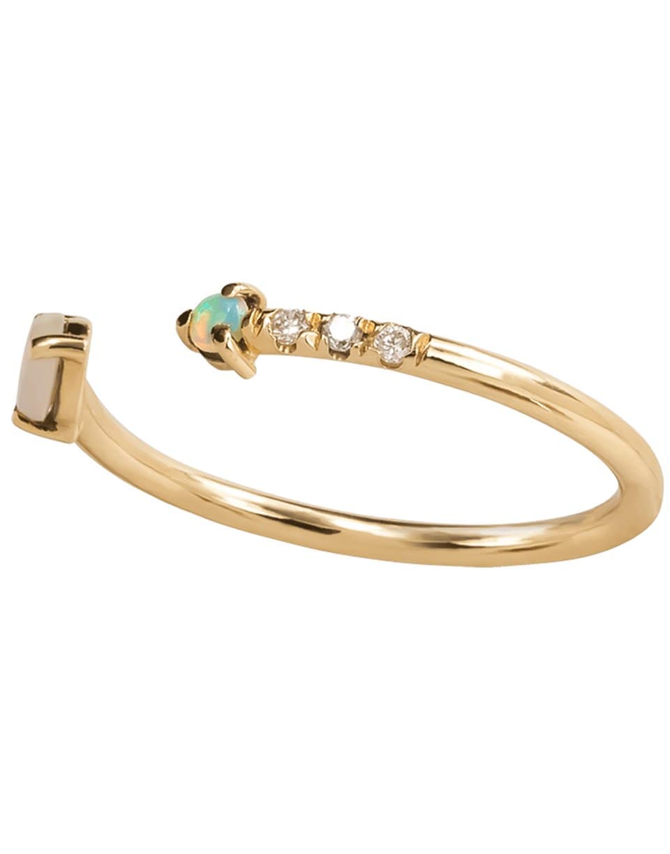 WWAKE-Open Opal and Diamond Ring-YELLOW GOLD