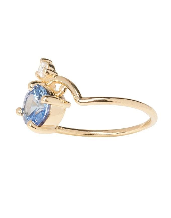 WWAKE-Nestled Sapphire and Diamond Ring-YELLOW GOLD