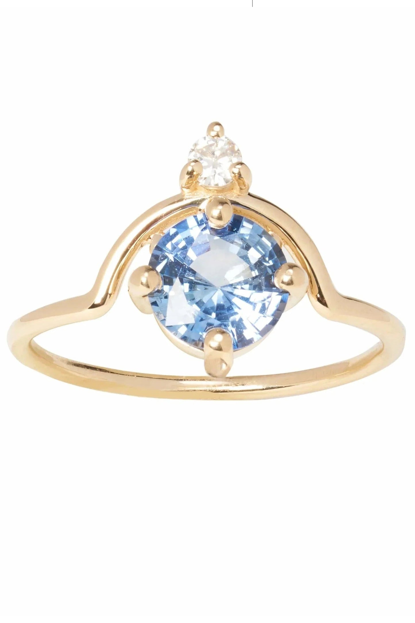 WWAKE-Nestled Sapphire and Diamond Ring-YELLOW GOLD