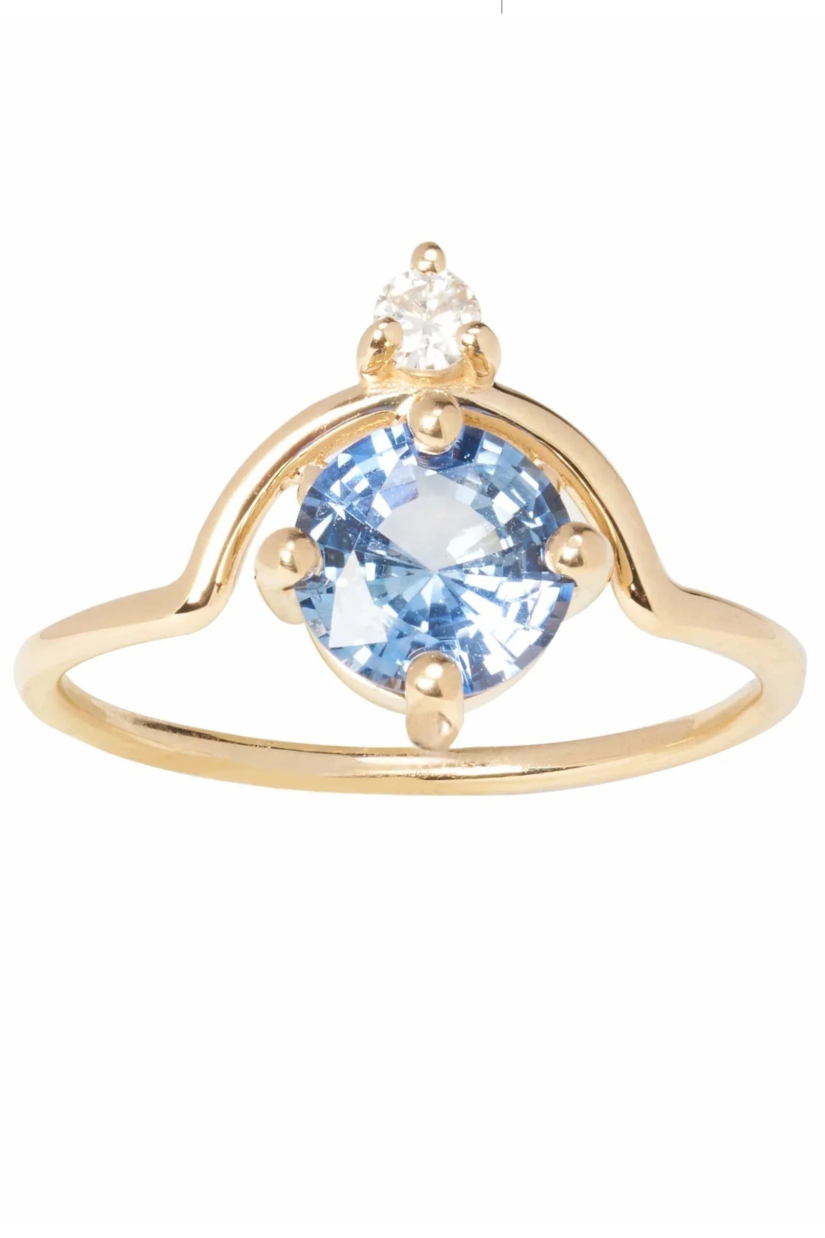 WWAKE-Nestled Sapphire and Diamond Ring-YELLOW GOLD