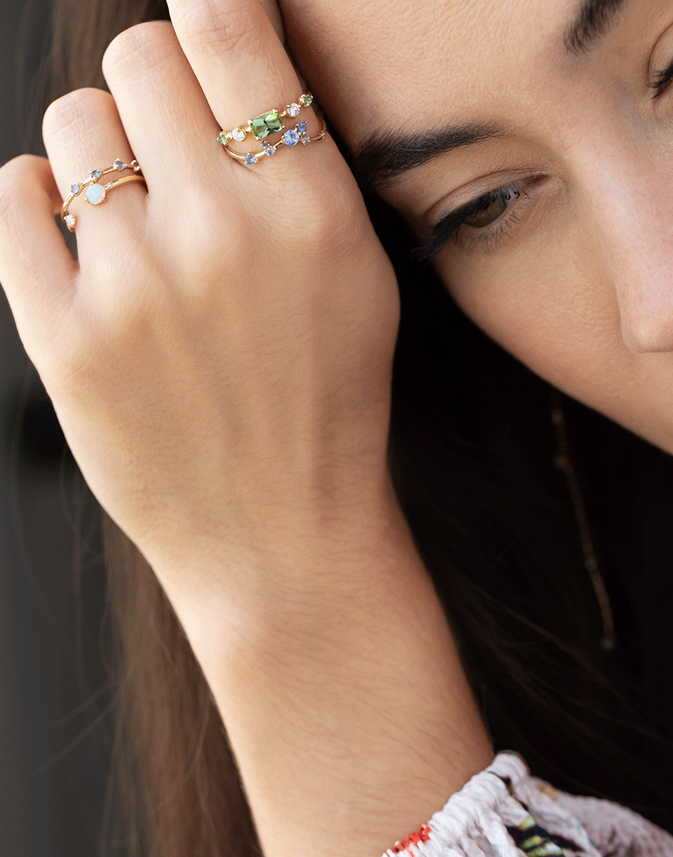 WWAKE-Tourmaline and Diamond Vista Ring-YELLOW GOLD