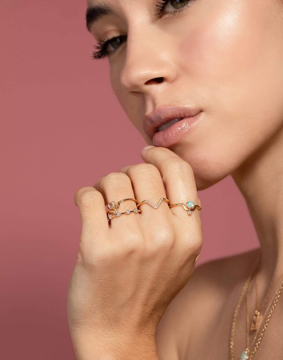 WWAKE-Nestled Opal Ring-YELLOW GOLD